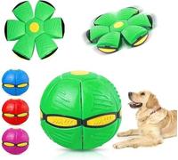 KONGNY 2023 New Strangeness Flying Saucer Ball for Dogs Toy,Dog Pet Toy Flying Saucer Ball UFO Doggo Ball Large Small Dog Balls Toy Phlat Ball Dog Frisbee Scooby Doo Dog Ball(Green)