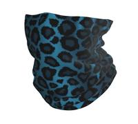 KONGNY Cool Blue Leopard Animal Print Neck Gaiter Soft Face Cover Neck Warmer Tube Half Face Mask Scarf Balaclava For Outdoor Sports