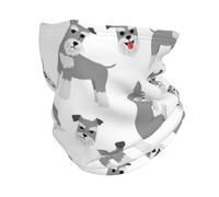 KONGNY Miniature Schnauzer Seamless Pattern Neck Gaiter Soft Face Cover Neck Warmer Tube Half Face Mask Scarf Balaclava For Outdoor Sports