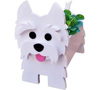 KONGNY Westie Dog Planter Plant Pot, Cute Dog Flower Pot for Garden Decoration Westie Shape Plant Container Holder for Outdoor Indoor Stuff Gift