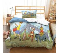 KONGNY Winnie The Pooh Bedding Set Duvet Cover Set with Zipper Closure, Quilt Cover Set for Teen Kids Boys Girls Adult, Durable Microfiber 2 piece Set Single（135x200cm）
