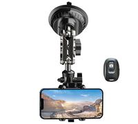 Kongou Car Phone Holder Mount - Car Mount with Strong Suction Cup Base | 360 Degree Adjustable Car Accessories, Vlog Recording Phone Stand for Video Recording, Vlog Record, All Smartphones
