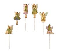 Kongou Fairy Statues, 6 Miniature Fairies Figurines, Miniature Fairy Flower Pot Decoration, Resin Colorful Flower Fairies Garden Accessories For Outdoor, Garden, Cake Decoration