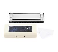 KONGSHENG AM20D Phosphor Bronze Harmonica 10 Hole 20 Tone Blues in the Key of C for Beginners and Professionals (White)