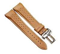 kongsou Arc-shaped End Watch band For Mido M025 M025407A Men's Vintage Leather Watch Strap With Breathable Holes(Browns2,23mm)