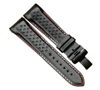kongsou Arc-shaped End Watch band For Mido M025 M025407A Men's Vintage Leather Watch Strap With Breathable Holes(Blackrb1,23mm)