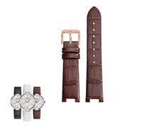 kongsou Concave Notch Watch Strap For Mido Baroncelli M022207A M022 Women's watchband(Brownr a)