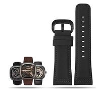 kongsou Cowhide Leather Watch Band For Sevenfriday Q203 M203 P1 P2 S2 M2 Q2 03 01 02(Dark grey-black)