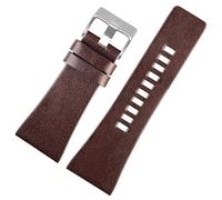 kongsou Cowhide Watch Strap For Diesel Friday Watch Chain Lychee Grain Pattern Men's Watchband(Browns b,30mm)