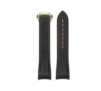 kongsou Fluororubber watch strap for Omega Seamaster Planet Ocean 600 21mm curved end watchband(Blackog2)