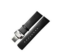 kongsou For CK K3B2T1/K3B211 Watch Strap With Butterfly Buckle 22mm Universal Black Genuine Leather Men's Watch Band