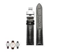 kongsou For Tissot 1853 Le Locle Seastar Gentleman Ballade Men's Women's Leather Watch Strap(Blacks2,22mm)