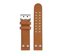 kongsou Genuine Leather Riveted Watch Straps For Hamilton Khaki Aviation H77616533 H77755533/85733 Watchband(Khakiks,Width 20mm)