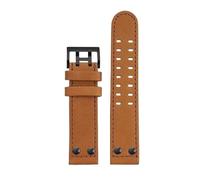 kongsou Genuine Leather Riveted Watch Straps For Hamilton Khaki Aviation H77616533 H77755533/85733 Watchband(Khakikb,Width 20mm)