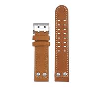 kongsou Genuine Leather Riveted Watch Straps For Hamilton Khaki Aviation H77616533 H77755533/85733 Watchband(Khakiws,Width 22mm)