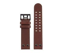 kongsou Genuine Leather Riveted Watch Straps For Hamilton Khaki Aviation H77616533 H77755533/85733 Watchband(Dark brownbb,Width 20mm)