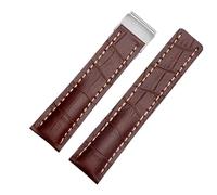 kongsou Genuine Leather Watch Band For Breitling Premier B01 Colt Chronograph Avenger AVIATOR(Brown,22mm)