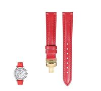 kongsou Lady Heart Collection Printed Leather Watch Straps For Tissot 1853 T050 T050207A Watch Chain For Couturier Prestige Women's Watchband(Redg,16mm)