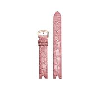 kongsou Leather watch band for OMEGA De Ville leather watch strap V-shaped opening screw rod women's watch(Light pinkr)