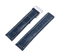 kongsou Leather watch strap for Breitling's aviation timing Superocean Avenger Pilot(Dark blue silver 2,24mm)