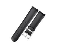 kongsou Leather watch strap for CK K22211/411/461/471//251 curved interface men's waterproof watchband(Black)