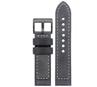 kongsou Leather Watch Strap For Hamilton Khaki Field H70555533 H70455533 Little Red Cap Men Watchband(Grayb7,22mm)