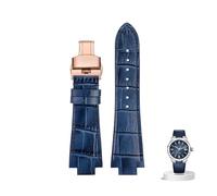 kongsou Leather Watch Strap For Maurice Lacroix AIKON AI6008 AI6038 AI6058 Man Watchband Cow Leather Bracelet(Blue rose)