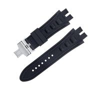 kongsou Matte Suede Leather Watch Strap For Roger Dubuis EXCALIBUR King watchband with Soft Rubber Base(Nylon blacks b)