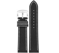 kongsou Nylon Leather Watch Strap For Breitling Avenger Seawolf Blackbird Reconnaissance Aircraft GMT Series(Blacks1,24mm)