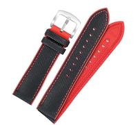 kongsou Nylon Rubber Watch Strap with Pin Buckle For Omega Speedmaster Dark Side Moon Apollo 8 Seamaster Silicone Watchband(Blackrs,20mm)