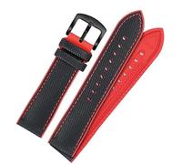 kongsou Nylon Rubber Watch Strap with Pin Buckle For Omega Speedmaster Dark Side Moon Apollo 8 Seamaster Silicone Watchband(Blackrb,20mm)
