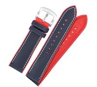kongsou Nylon Rubber Watch Strap with Pin Buckle For Omega Speedmaster Dark Side Moon Apollo 8 Seamaster Silicone Watchband(Bluers,22mm)