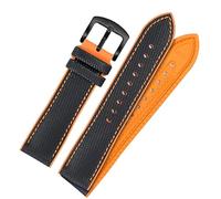 kongsou Nylon Rubber Watch Strap with Pin Buckle For Omega Speedmaster Dark Side Moon Apollo 8 Seamaster Silicone Watchband(Blackob,20mm)