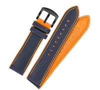 kongsou Nylon Rubber Watch Strap with Pin Buckle For Omega Speedmaster Dark Side Moon Apollo 8 Seamaster Silicone Watchband(Blueob,22mm)