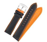 kongsou Nylon Rubber Watch Strap with Pin Buckle For Omega Speedmaster Dark Side Moon Apollo 8 Seamaster Silicone Watchband(Blackos,20mm)
