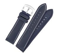 kongsou Nylon Rubber Watch Strap with Pin Buckle For Omega Speedmaster Dark Side Moon Apollo 8 Seamaster Silicone Watchband(Bluebws,22mm)