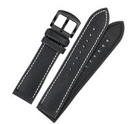 kongsou Nylon Rubber Watch Strap with Pin Buckle For Omega Speedmaster Dark Side Moon Apollo 8 Seamaster Silicone Watchband(Blackbwb,19mm)