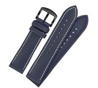 kongsou Nylon Rubber Watch Strap with Pin Buckle For Omega Speedmaster Dark Side Moon Apollo 8 Seamaster Silicone Watchband(Bluebwb,21mm)