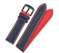 kongsou Nylon Rubber Watch Strap with Pin Buckle For Omega Speedmaster Dark Side Moon Apollo 8 Seamaster Silicone Watchband(Bluerb,21mm)