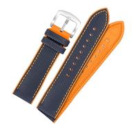 kongsou Nylon Rubber Watch Strap with Pin Buckle For Omega Speedmaster Dark Side Moon Apollo 8 Seamaster Silicone Watchband(Blueos,19mm)