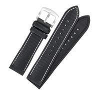 kongsou Nylon Rubber Watch Strap with Pin Buckle For Omega Speedmaster Dark Side Moon Apollo 8 Seamaster Silicone Watchband(Blackbws,21mm)