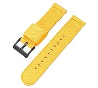 kongsou Nylon Strap For Blancpain X Collaboration Quick Release Replace Watch Band with Stainless Steel Buckle(Yellow black,22mm)