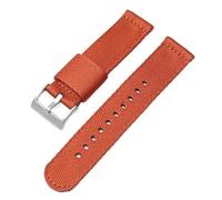 kongsou Nylon Strap For Blancpain X Collaboration Quick Release Replace Watch Band with Stainless Steel Buckle(Orange silver,22mm)