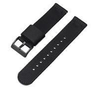 kongsou Nylon Strap For Blancpain X Collaboration Quick Release Replace Watch Band with Stainless Steel Buckle(Black black,20mm)