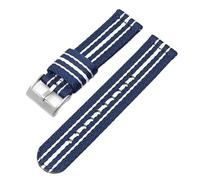 kongsou Nylon Strap For Blancpain X Collaboration Quick Release Replace Watch Band with Stainless Steel Buckle(Blue grey white silv,22mm)