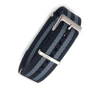 kongsou Nylon WatchBand for Omega Seamaster 007 Commander Soft Canvas Fabric Strap(007 Black Gray,20mm)