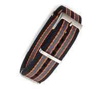 kongsou Nylon WatchBand for Omega Seamaster 007 Commander Soft Canvas Fabric Strap(007 Black Orange,21mm)