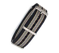 kongsou Nylon WatchBand for Omega Seamaster 007 Commander Soft Canvas Fabric Strap(007 Black Yellow,21mm)