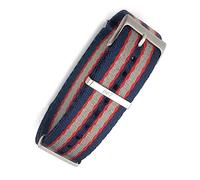 kongsou Nylon WatchBand for Omega Seamaster 007 Commander Soft Canvas Fabric Strap(007 Blue Red,21mm)