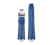 kongsou Quick Adapter Band For MAURICE LACROIX AIKON AI6008 AI6007 AI6038 AI6058 Mens Leather Watch Strap(Blue buckl adapter,AI6008)